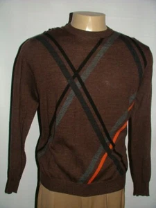 NEW WT $89.50 KENNETH ROBERT CREWNECK SWEATER SIZE M 100% MERINO WOOL #565 - Picture 1 of 5