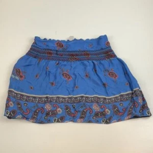 Free People Blue Skirt Paisley Small Petite Spring Floral Hippy Earth Nature - Picture 1 of 5