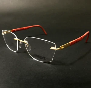 Silhouette Eyeglasses Frames 5535 HZ 7620 Identity Marble Red Gold 51-17-135 - Picture 1 of 10