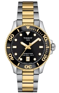 Orologio Uomo Tondo Tissot Seastar 1000 Acciaio Inox Quadrante Nero T1202102205100 - Foto 1 di 7