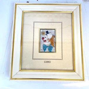 L. MORONI Framed Pierrot Picture MIDA Sterling Silver 925 Made In Italy - Picture 1 of 7