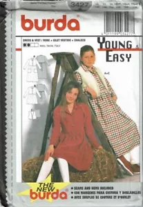 Burda Sewing Pattern 3427 Dress Vest Girls Size 10-15 - Picture 1 of 2
