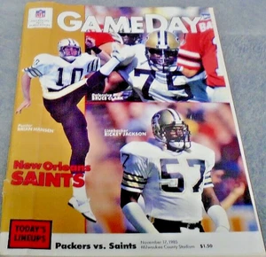 1985 PRO NFL FOOTBALL PROGRAM NEW ORELANS SAINTS VS GREEN BAY PACKERS RARE MILWA - Picture 1 of 10