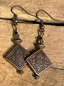 COPPER 2” DANGLE EARRINGS BOHO - Picture 1 of 4