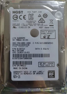 HGST 1TB 5400RPM HCC541010A9E630 32MB 6Gb/s SATA 2.5" Laptop HDD Hard Disk Drive - Picture 1 of 2
