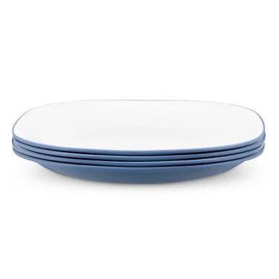 Set of 4 Dinner Plates Blue Square Dishwasher Safe Microwave Safe 9 Inch Bayside - Image 1 of 4