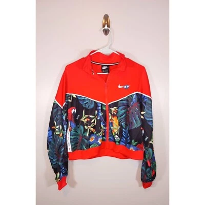 Nike Ropa Deportiva Recortada Hawaiina Chaqueta de Pista Rojo Loro Tropical Talla XL NUEVA SIN ETIQUETAS Foto 1 de 4