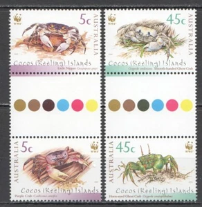 FT198 2000 AUSTRALIA COCOS ISLANDS CRABS WWF MARINE LIFE GUTTER #400-3 SET MNH - Foto 1 di 1