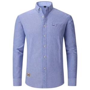 Camisas Oxford para Hombres Formales Negocios Mangas Largas Algodón Informales Camisas de Vestir Prendas para el torso - Imagen 1 de 14