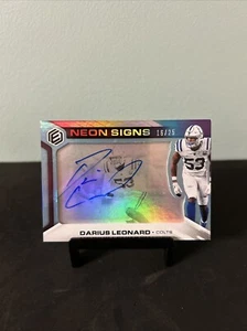 2019 Darius Leonard /25 Auto on Card Neon Signs Panini Elements COLTS #NS1-DL - Picture 1 of 11