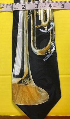 STEVE HARRIS NOTA MUSICAL TROMPETA 🎺CORBATA HECHA A MANO 👔 Poliéster Foto 1 de 4