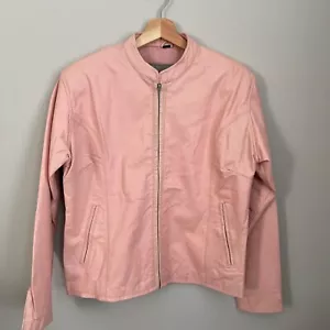 UNIK PREMIUM Pink Leather Biker Jacket Medium - Bild 1 von 8