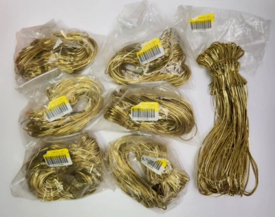 Lazos elásticos dorados de 1/16" cordón elástico 19" caramelos y joyas cajas de regalo 350 piezas nuevas Foto 1 de 4
