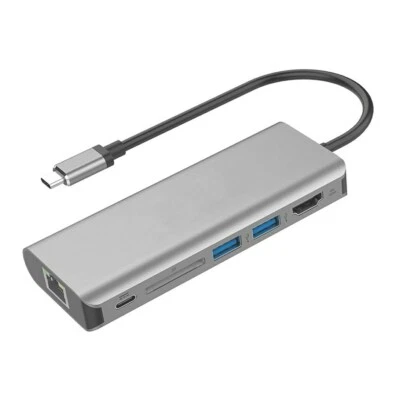 6-in-1 USB-C Hub to HDMI USB 3.0 AV Adapter SD card Ethernet 60w PD charge - Image 1 of 4