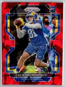 2021 PANINI PRIZM RED CRACKED ICE BEN SKOWRONEK RC LOS ANGELES RAMS #413 - Picture 1 of 2