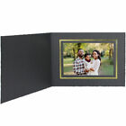 Cardboard Photo Folders 10x8 Black w/Gold Horiz 25 Pack (Same Shipping Any Qty)
