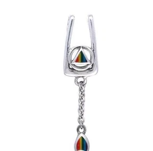 Anonyme Alkoholiker AA Symbol mit Träne Silber Anhänger mit Regenbogen - Bild 1 von 2