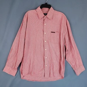 US Polo Assn Men's Button Up Casual Shirt Long Sleeve Red Stripe Size L - Picture 1 of 10
