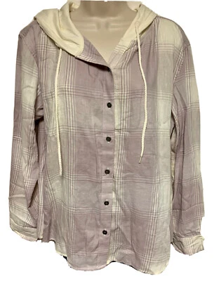 Sudadera con capucha True Craft para mujer suave mediana cordón marfil púrpura abotonada L/S Foto 1 de 4