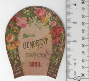 Maison Demorest Victorian Trade Card 1880s 3"x5" Happy New Year 1880 VTC-X71 - Imagen 1 de 2