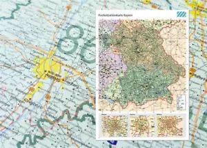 Geometro Postleitzahlenkarte Bayern XL, 1:400.000, folienbeschichtet, 2016 - Bild 1 von 8