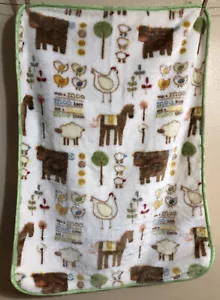 Beansprout Baby Blanket Farm Animals Moo Security Plush Lovey Crib 30”x40” - Picture 1 of 11