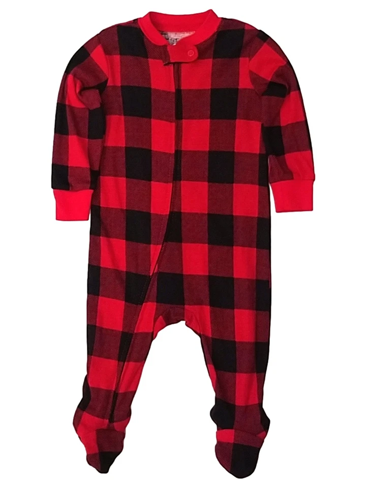 Infant Boys Red Buffalo Plaid Footie Sleeper Pajama Sleep & Play - Image 1 of 1