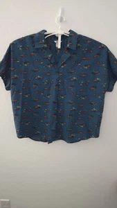 Duluth Women’s XXL 2XL Blue Printmaker Campers Lightweight Popover Shirt XXL47 - Picture 1 of 9