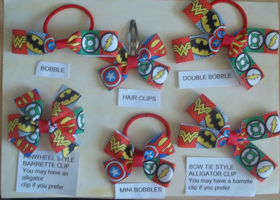 HANDMADE  HAIR BOWS - SUPER HEROS - Image 1 of 1