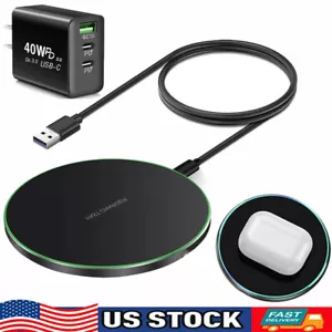 For Samsung Galaxy S24 S23 S22 S21 S20 S10 45W Fast Wireless Charger Pad-2024 - Picture 1 of 17