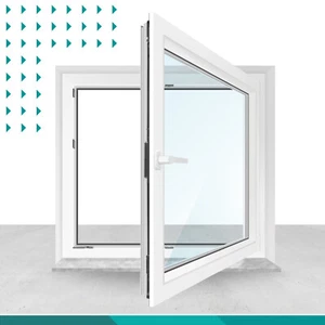 Kunststoff Badfenster VSG Milchglas ALLE GRÖßEN Weiß Dreh Kipp Rechts PREMIUM - Bild 1 von 3