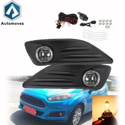 For 2014 2015 2016 2017 2018 Ford Fiesta Fog Lights Bumper Lamps Kit Clear Lens - Image 1 of 4