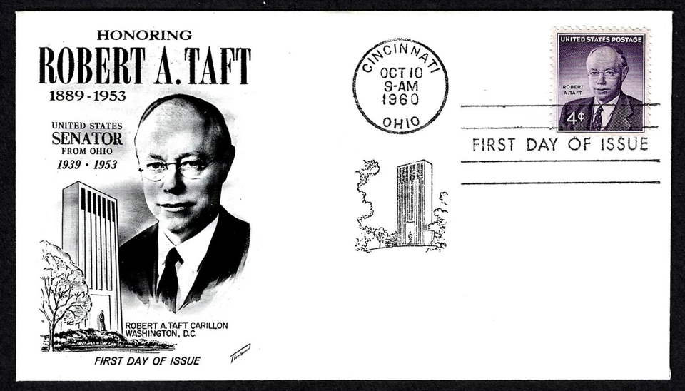 USA, SCOTT # 1161, FLEETWOOD FDC COVER OF 1960 SENATOR ROBERT TAFT - Image 1 of 1