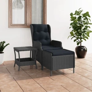 vidaXL 2 Piece Garden Lounge Set with Cushions Poly Rattan Dark Grey - Picture 1 of 13
