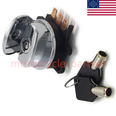 Kit de interruptor de llave de encendido cromado para Harley-Davidson FLSTFI FAT BOY 01-06 71450-04 Foto 1 de 4