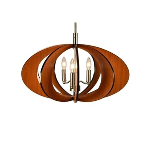 Woodbridge Lighting Fins Aquatech Wood 3-Light Pendant, Cherry - 14013STN-W1D2CH - Picture 1 of 1