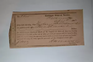 $5000 Interim Deposit Receipt- Confederate States of America- Richmond, VA. - Picture 1 of 2