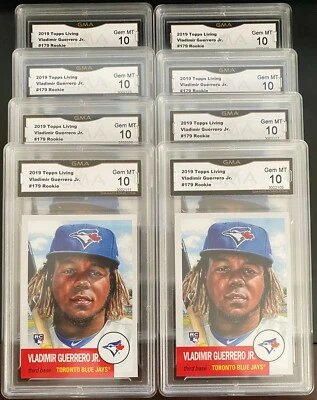 Lot of (8) 2019 Topps Living Set Vladimir Guerrero Jr #179 RC Graded 10 GEM MINT - Image 1 of 3