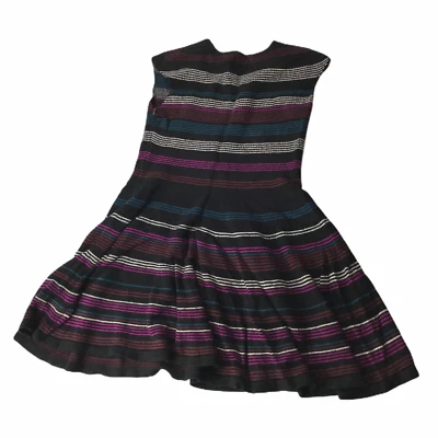 Vestido sin mangas Ella Moss tejido rayón negro púrpura rayas niñas 10 mediano Foto 1 de 4