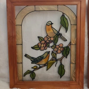 2 offene Fenster Saida Colorado-Buntglas-Stil Sonnenfänger mit Holzrahmen - Bild 1 von 8
