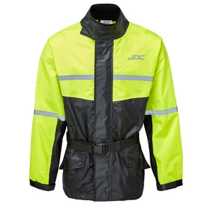 JDC Motorcycle Waterproof Rain Over Jacket Hi-Vis Black/Yellow SHIELD- XL (1153) - Picture 1 of 7