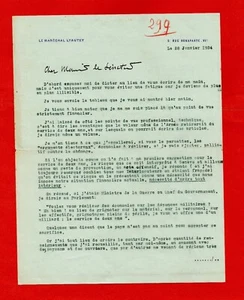 LG62-L.A.S-TAPUSCRITE-HUBERT LYAUTEY-OFFICIER-MINISTRE DE LA GUERRE-MAROC-1937 - Imagen 1 de 2