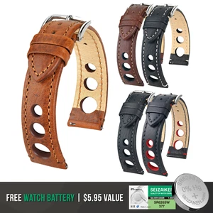 HIRSCH Rally Artisan Calf Leather Watch Strap-Buffalo Calfskin-QR+Bonus Battery - Picture 1 of 57