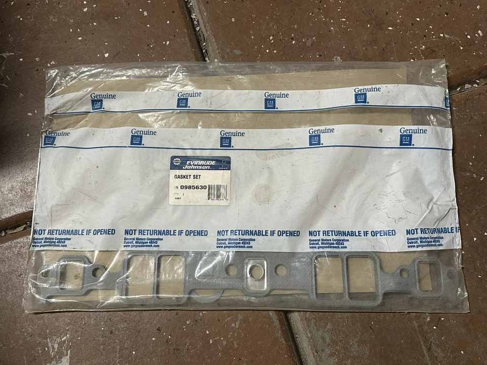 NOS Evinrude Johnson Manifold Gasket Set OEM Boat Part 0985630 - Image 1 of 3
