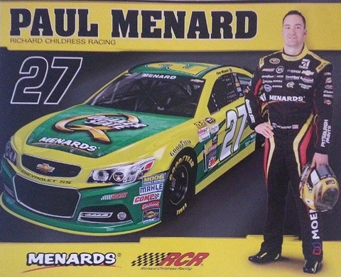 2015 PAUL MENARD "QUAKER STATE CHEVY SS" #27 NASCAR SPRINT CUP SERIES POSTCARD Cover