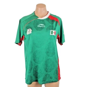 MEXICO Olympics Football Shirt sz L Atletica Vintage Soccer Jersey Green patches - Picture 1 of 11