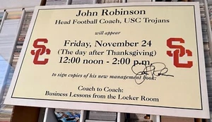 John Robinson SELTEN Autogramm signiert 17X11 Foto USC Trojaner Kopf Fußballtrainer - Bild 1 von 1
