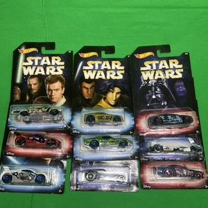 Hot Wheels Star Wars Assorted Set Of 9 Cars 2017 1/8-2/8-3/8 5/8 -6/8-7/8-8/8 - Foto 1 di 12