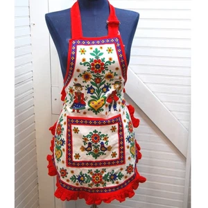 Delantal austriaco vintage pequeño Kolf 100 % algodón floral multicolor - Imagen 1 de 7