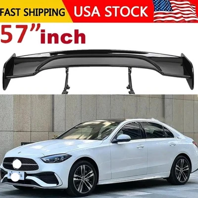57" Rear Spoiler Wing For Mercedes Benz C250 C300 Truck GT Style Glossy Black Foto 1 de 4